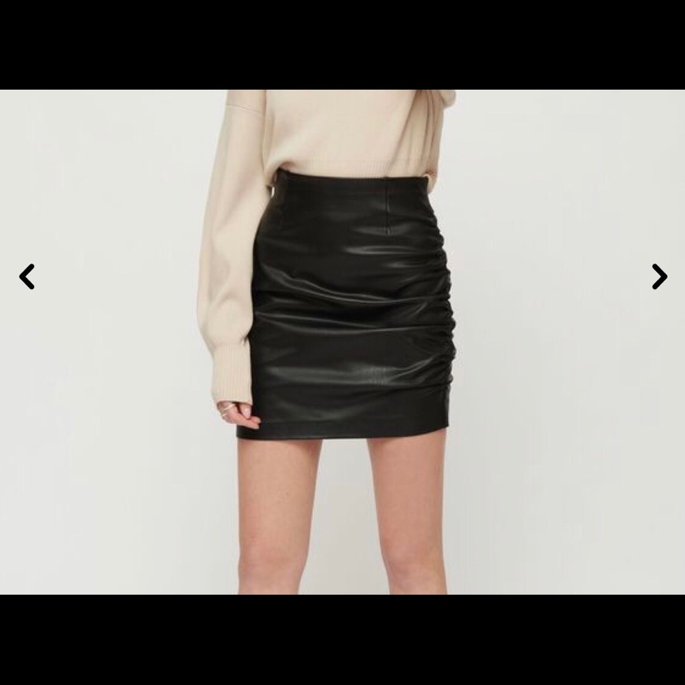 🖤 Ruched Faux Leather Mini